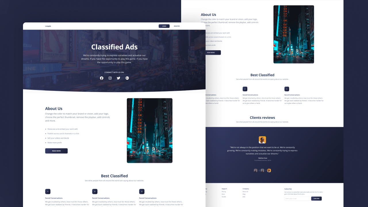 Classified Ad Website Template Download